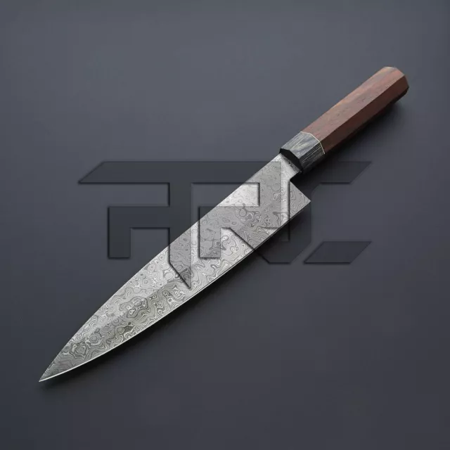 Handmade Chef Knife Forged Damascus Steel Japanese Santoku Style Kitchen Slicing
