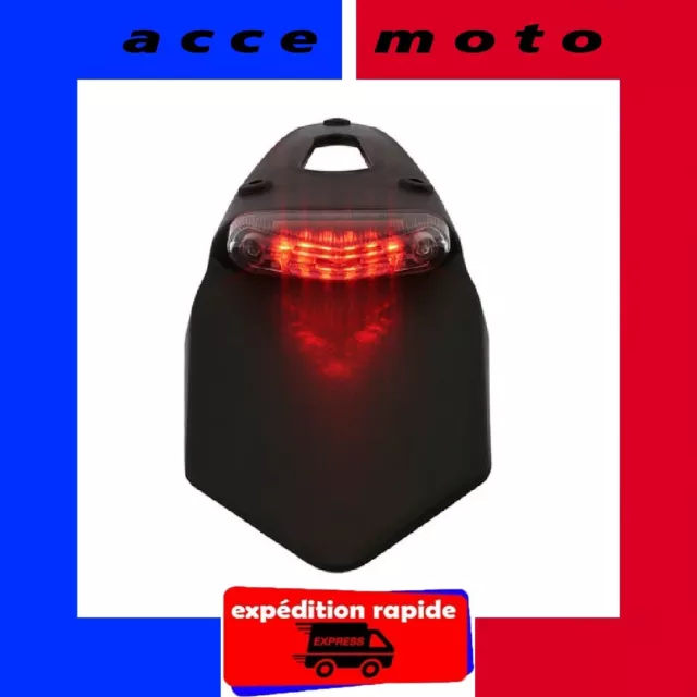 Bavette support de plaque feu arrière rouge à led intégré pour moto cross