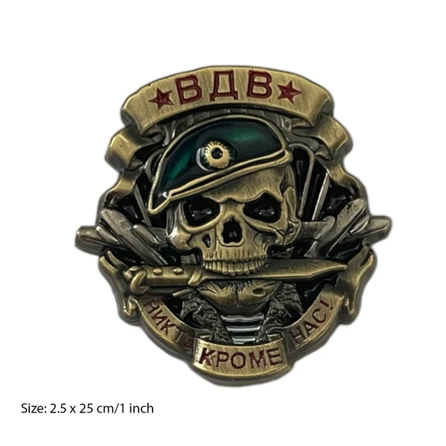 Russian Soviet VDV Airborne Force Military USSR Army Small Brass Skull Pin Badge