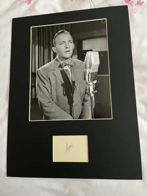 Bing Crosby Singer and Actor Signed Card UACC Reg Dealer Hollywood