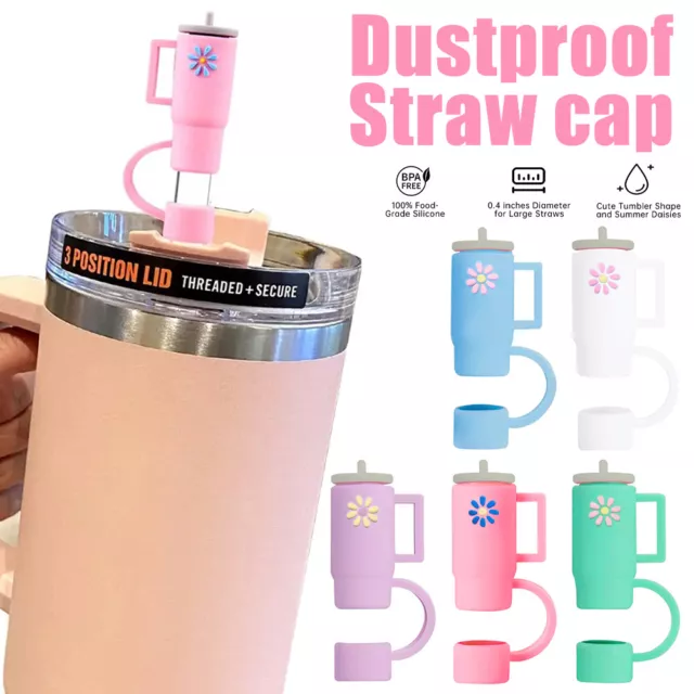 5pcs Christmas Straw Cover For Cup Silicone Straw Topper Compatible With 40  Oz