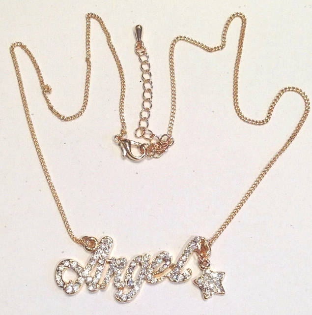 Pendentif Collier Vintage Plaqué Or à 3 Cristaux - Style Solitaire Diamant, Parfait état, Femme