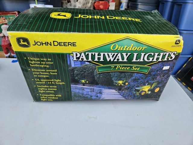 Vintage John Deere Pathway Sidewalk Farm Tractor 7 Piece Light Set RARE