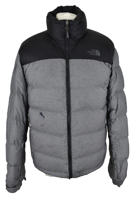 Giacca trapuntata THE NORTH FACE 700 grigio piumino taglia S da uomo buffer nuptse cerniera intera