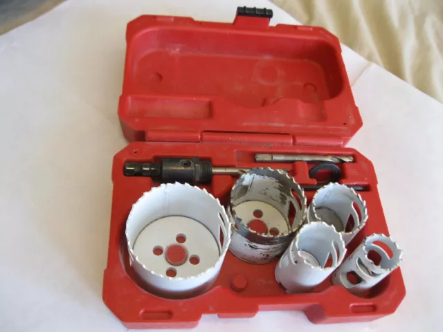 Milwaukee Hole Doser Saw Cutter Kit+Bits+Case~2-1/2,2,1-1/2,1-1/4,1"~Made In Usa