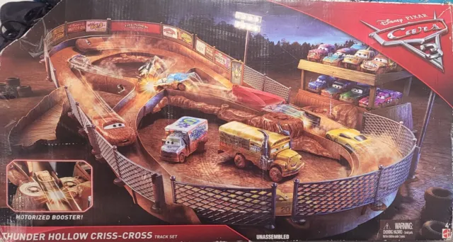 Disney Pixar Cars 3 Thunder Hollow Criss Cross Race Track Set Read Description