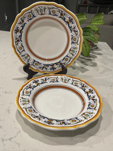 Sur La Table Made in Italy Nova Deruta Pasta /Soup Rimmed Bowls 10 1/4" (2)