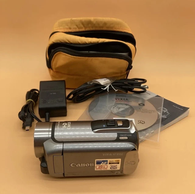 Canon Vixia HF R100 Full HD SD HC Camcorder CMOS AVCHD HDMI With Bag- Tested
