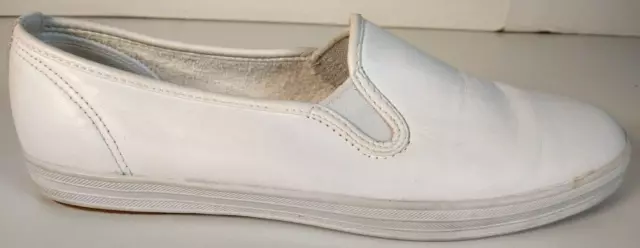 Keds Women's Champion Slip On Leather Sneaker White WH48600 Size 9.5M