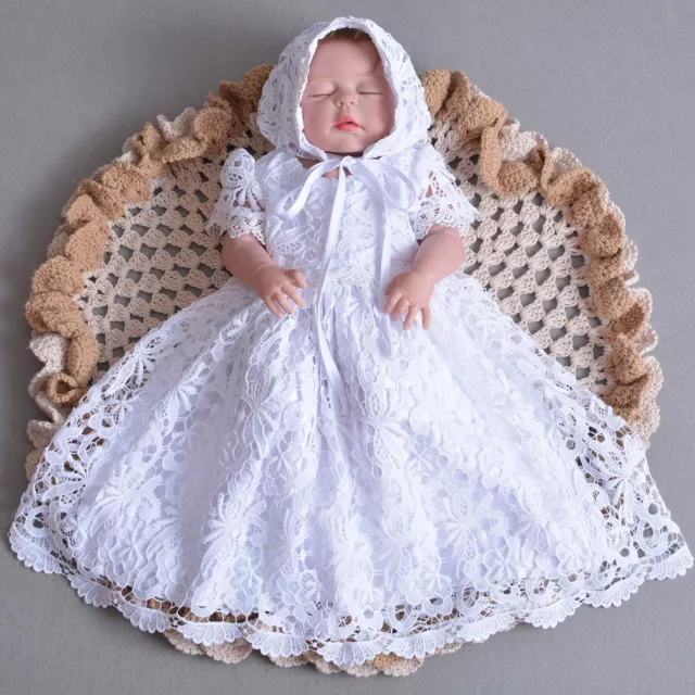 Robe De Bapteme Bébé Fille en Dentelle