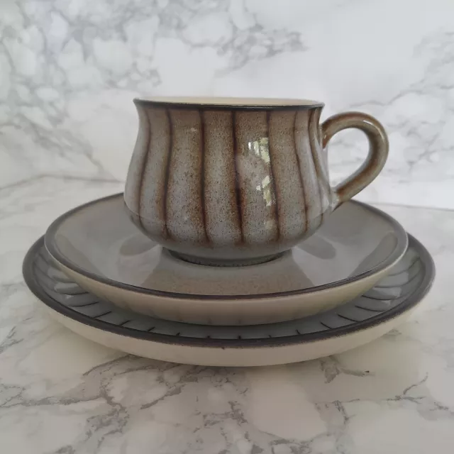 Vintage Denby Studio Stripe Stoneware Cup, Saucer & Tea Plate Set