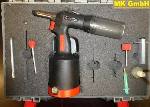 Rivetto cieco aria compressa Würth, 4x boccaglio, in valigia, rivetto cieco
