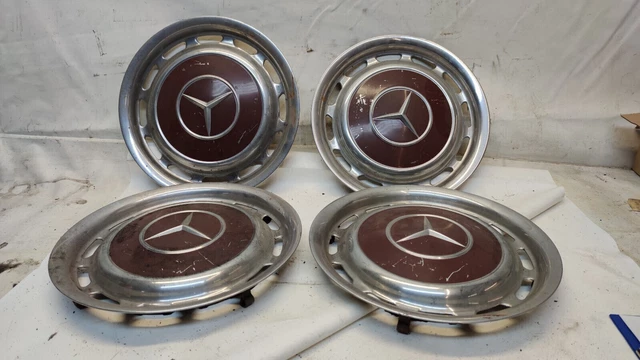 4x Copriruota Orig Mercedes Oldtimer 14 pollici MARRONE W108 W116 W118 W123