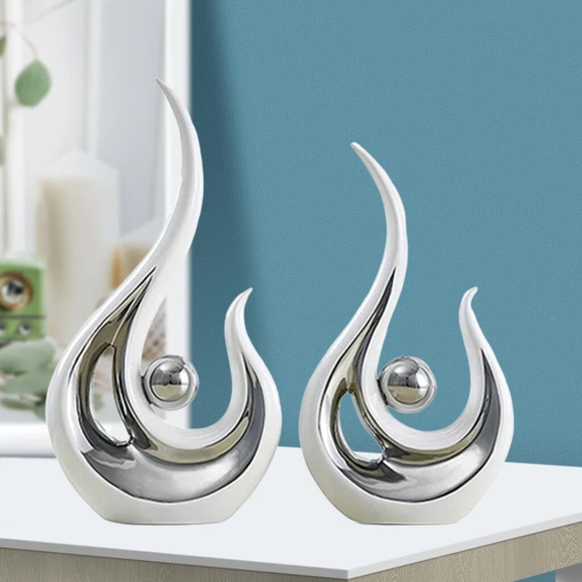 2Pcs abstrakte Keramik Statue Skulptur Handwerk Home Esszimmer Ornamente