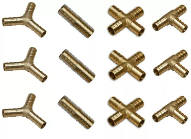 Brass T Joiner--Various Piece--Various Size--Fuel Hose Gas Joiner Tee Connector