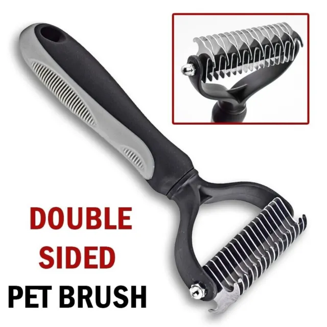 Cepillo de pelo de doble cara para mascotas, peine para perros y gatos, removedo