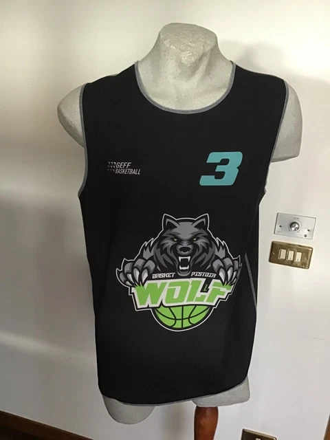 BASKET PISTOIA WOLF Canotta da uomo sportiva Maglia Basket T-Shirt size 2XL