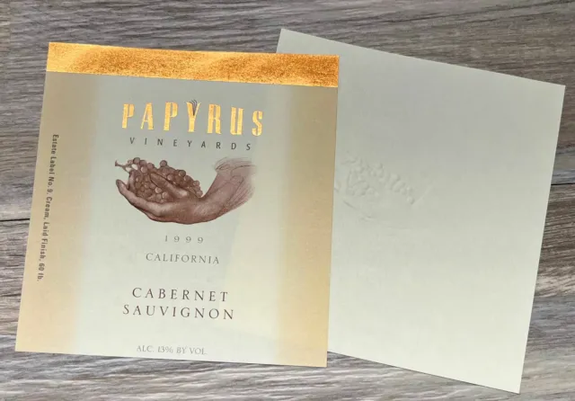 Vintage Wine Label for Papyrus Vineyards 1999 California Cabernet Sauvignon