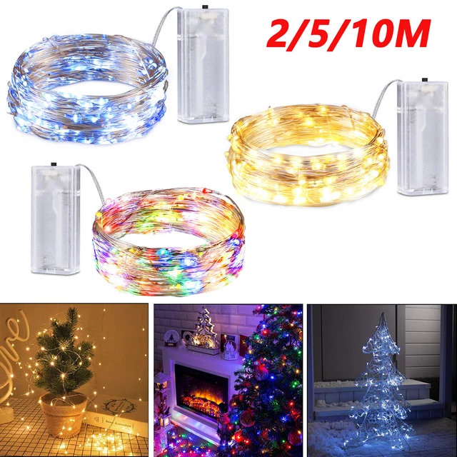 20-100 LEDS Battery Operated Mini LED Copper Wire String Fairy Lights w/ On-off