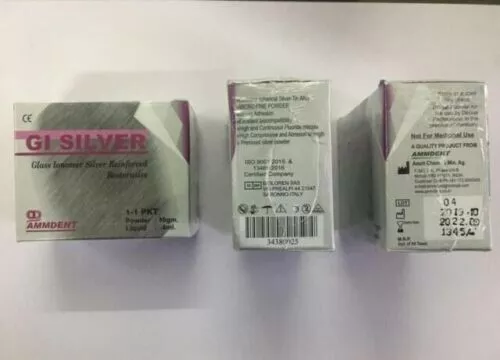 Ammdent GI Silver Glass ionomer Silver Reinforced Restorative Cement 10gm/4ml