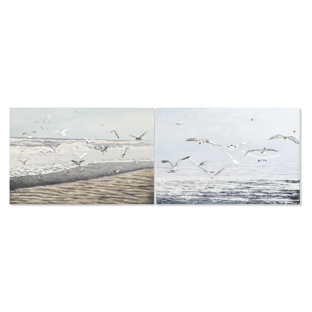 Cadre DKD Home Decor méditerranéen Mouette [120 x 2,8 x 80 cm] [2 Unités]