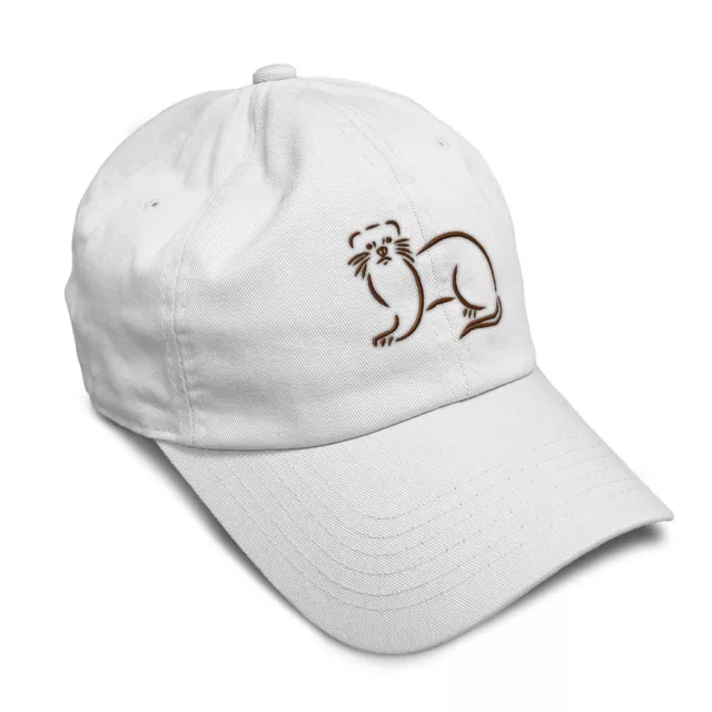 Soft Women Baseball Cap Brown Otter Outline Embroidery Animals Dad Hats for Men