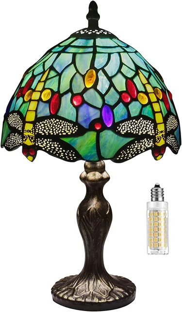Lampada in Stile Tiffany, Lampada Da Comodino Notte a Paralume Fatto a Mano in V