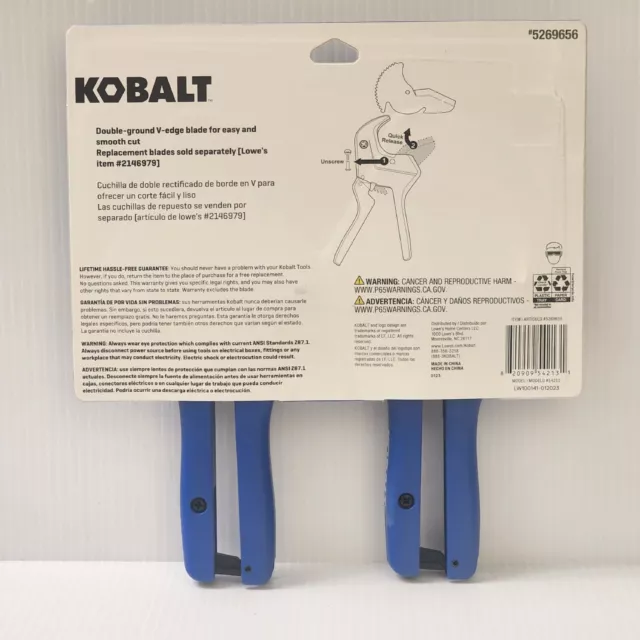 KOBALT 1-1/4 inch PVC Pipe Cutter 2 Pack 2