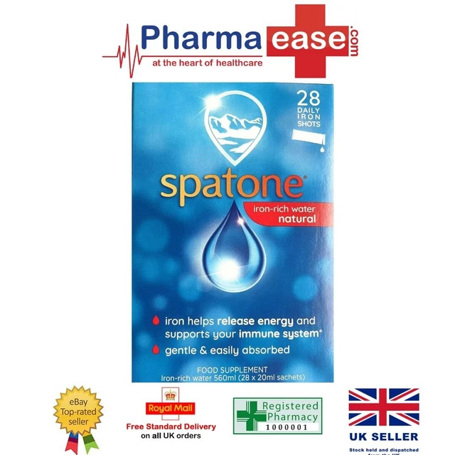 SPATONE IRON RICH Water, Natural Iron Supplement, 20 ml x 28 sachets £