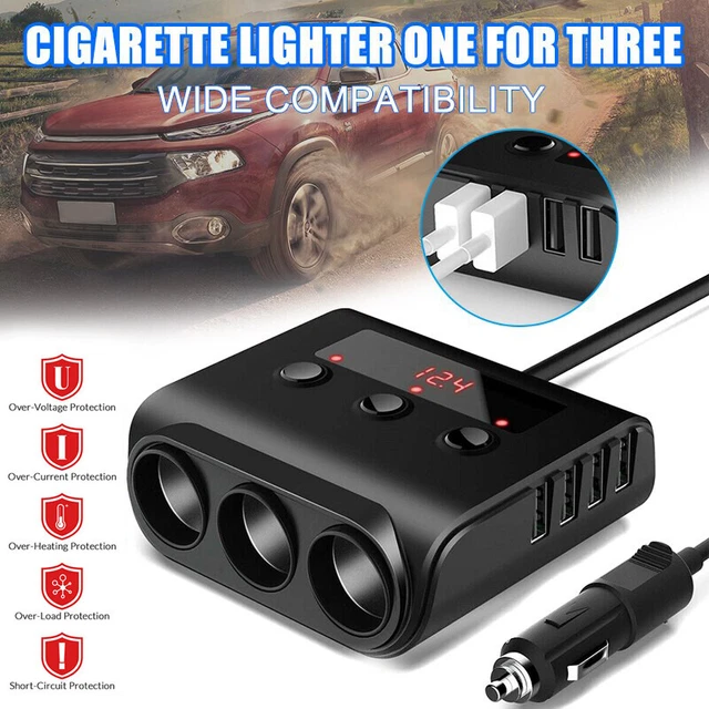 12V/24V 3 Fach Zigarettenanzünder Verteiler KFZ Adapter Steckdose Auto Adapter