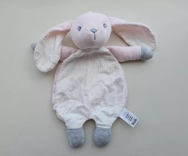 BUB PINK BUNNY RABBIT Comforter Plush. SECURITY BLANKET. Muslin 40.00 PicClick AU