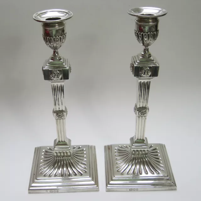 Impressive Pair of Cast Silver Candlesticks