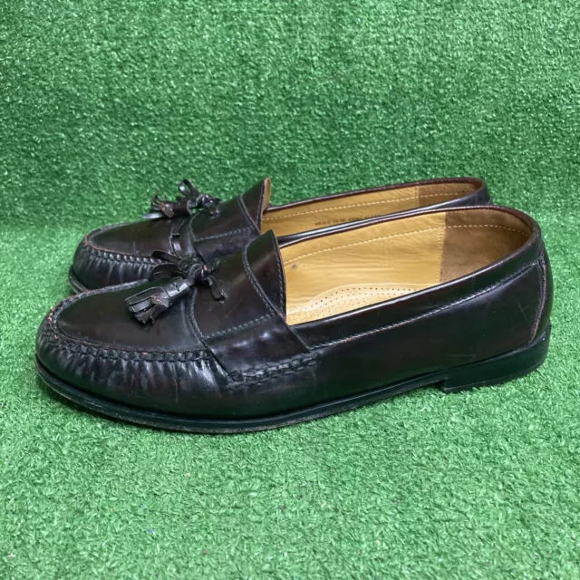 COLE HAAN BURGUNDY Leather Pinch Tassel Dress Loafers Shoes Mens 12 EEE ...