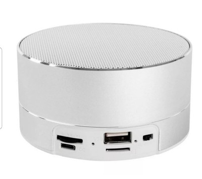 AKAI dynmx CILINDRO IN ALLUMINIO Altoparlante Bluetooth Argento NUOVO 