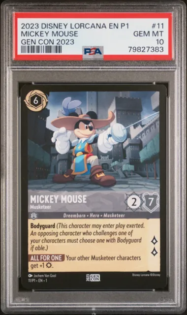 2023 Disney Lorcana Mickey Mouse Musketeer Gen Con Promo PSA 10 Gem Mint