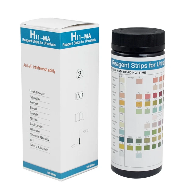 11 PARAMETERS URINE Test Strip 100 Strips Urinalysis Reagent Strips
