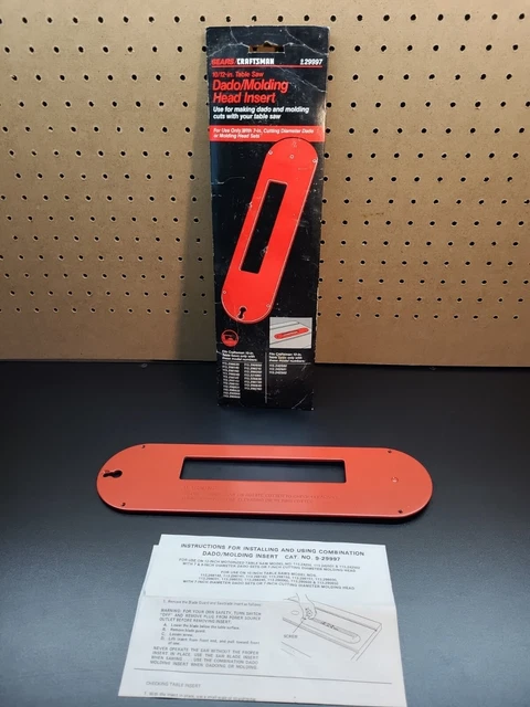 Vintage Craftsman Dado/Molding Head Insert for 10" & 12" Table Saws Model #29997 Vintage Craftsman Dado/Molding Head Insert for 10" & 12" Table Saws Model #29997