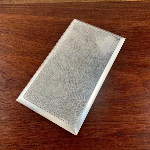 Large Chinese Export Sterling Silver Cigarette Case Sharkskin Finish No Monogram