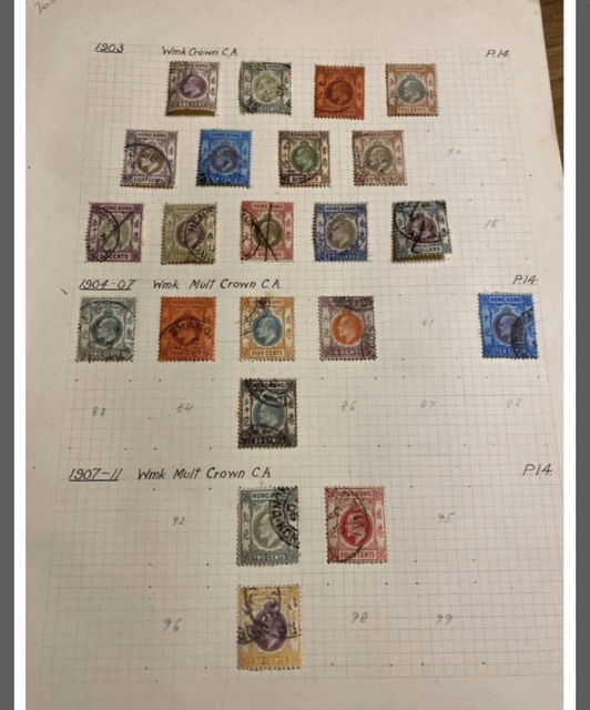 Hong Kong Collection Sur Feuille 1903/1911 Série Édouard VII Dont 1/2/3/5 $