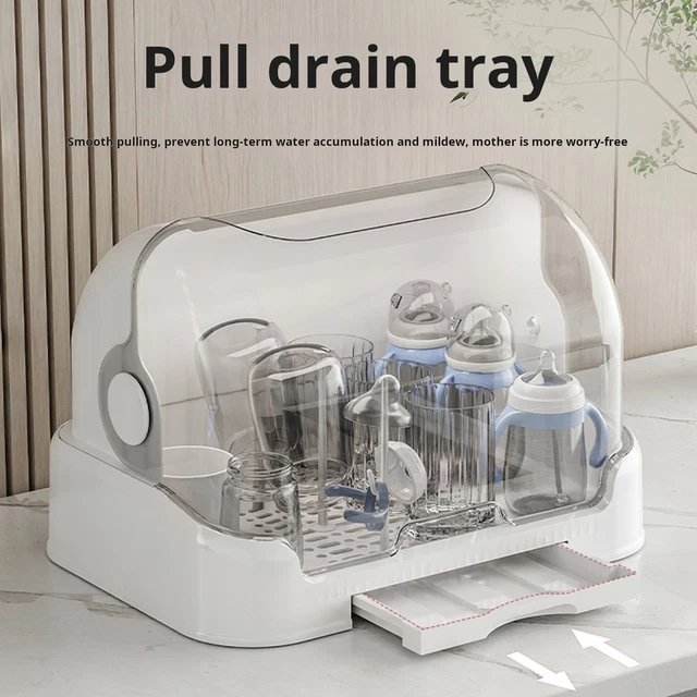 Baby Bottle Drying Rack Nursing Bottle Storage Box Dish Drying Rack With Drain Board Kitchen Plate Cup Dish Drying Rack Tray Dish Drainer