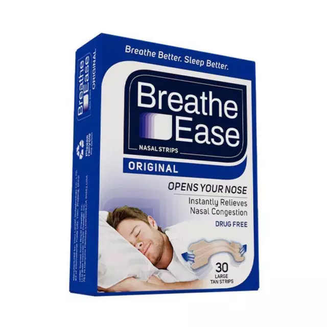 Breathe Right Snoring Congestion Nasal Relief Original Large - 30 Strips UK