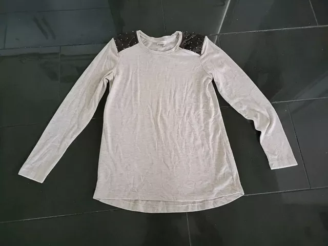 Leichter BeigerPullover LC Walikk Gr .36 /38  Silbernen Perlen .