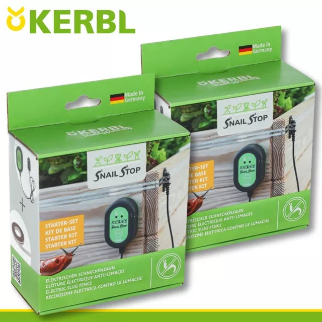 Kerbl 2x Snailstop Électrique Barrière Anti-limaces Démarreur Set non Toxique