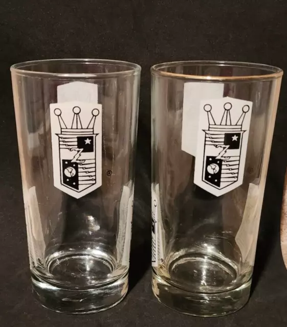 (2) Vintage Libbey Zenith Radio Tube Transistor Logo 5.5" Tumbler Glass Rare HTF