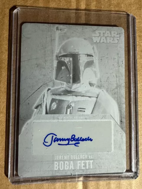 2015 Topps Star Wars Evolution Jeremy Bulloch Boba Fett Auto Printing Plate 1/1