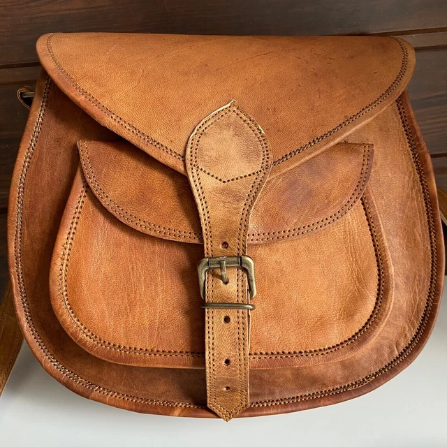 Femmes Marron Vintage / Cuir Noir Sacoche Épaule Hippie Handmade Porte-Monnaie