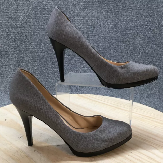 Nine West Heels Womens 9.5 M Rocha Platform Pump Gray Casual Stiletto Slip On