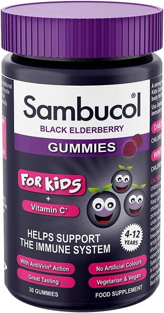 SAMBUCOL KIDS GUMMIES 30'S, 30 Count Pack of 1 £11.99 - PicClick UK