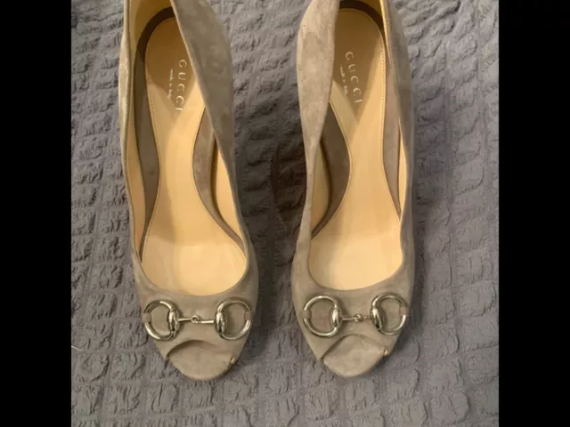 Gucci high heel open-toe pumps with horsebit size 39 (worn once) 