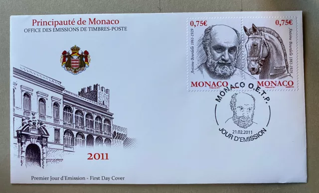 MONACO - FDC - 150° anniversario nascita ANTOINE BOURDELLE (1861-1929)